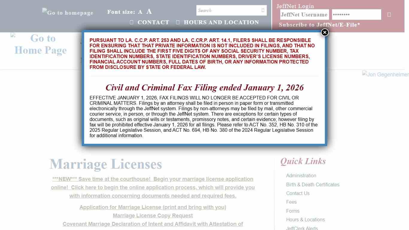 Marriage Licenses « Jefferson Parish Clerk of Court