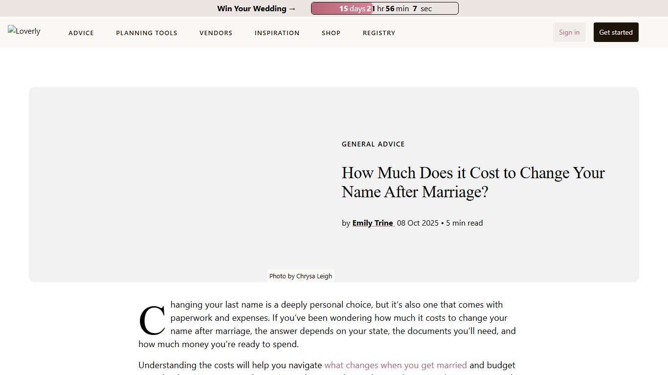 How Much Does it Cost to Change Your Name After Marriage?