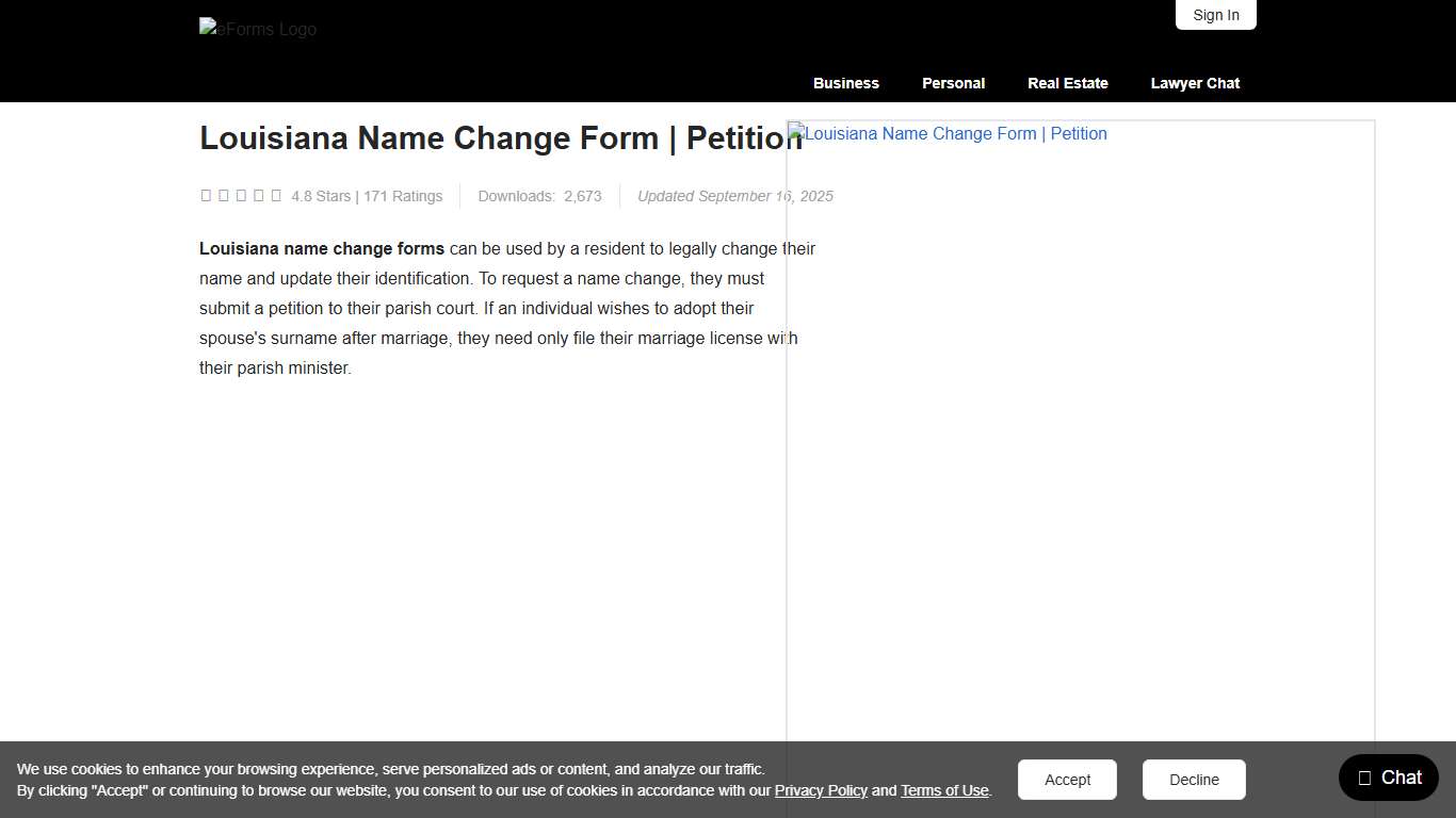Free Louisiana Name Change Forms | Petition - PDF – eForms
